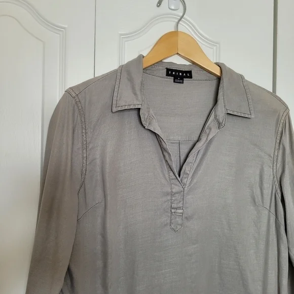 TRIBAL Linen Blend Tunic Top - Picture 8 of 10